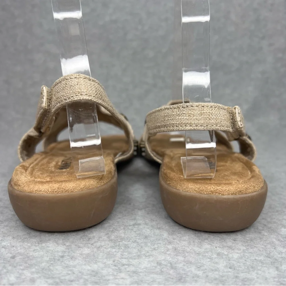 Minnetonka Womens 8 Wide Silvie Slingback Sandals Western Boho Natural Vegan New - Picture 5 of 12